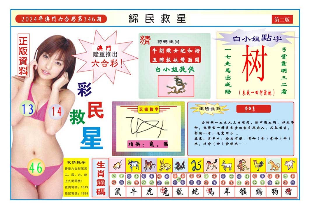 2024346期彩民救星B