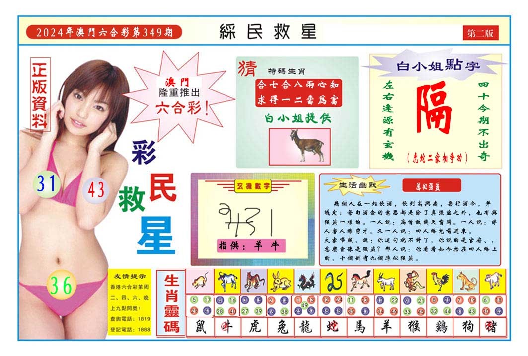 2024349期彩民救星B