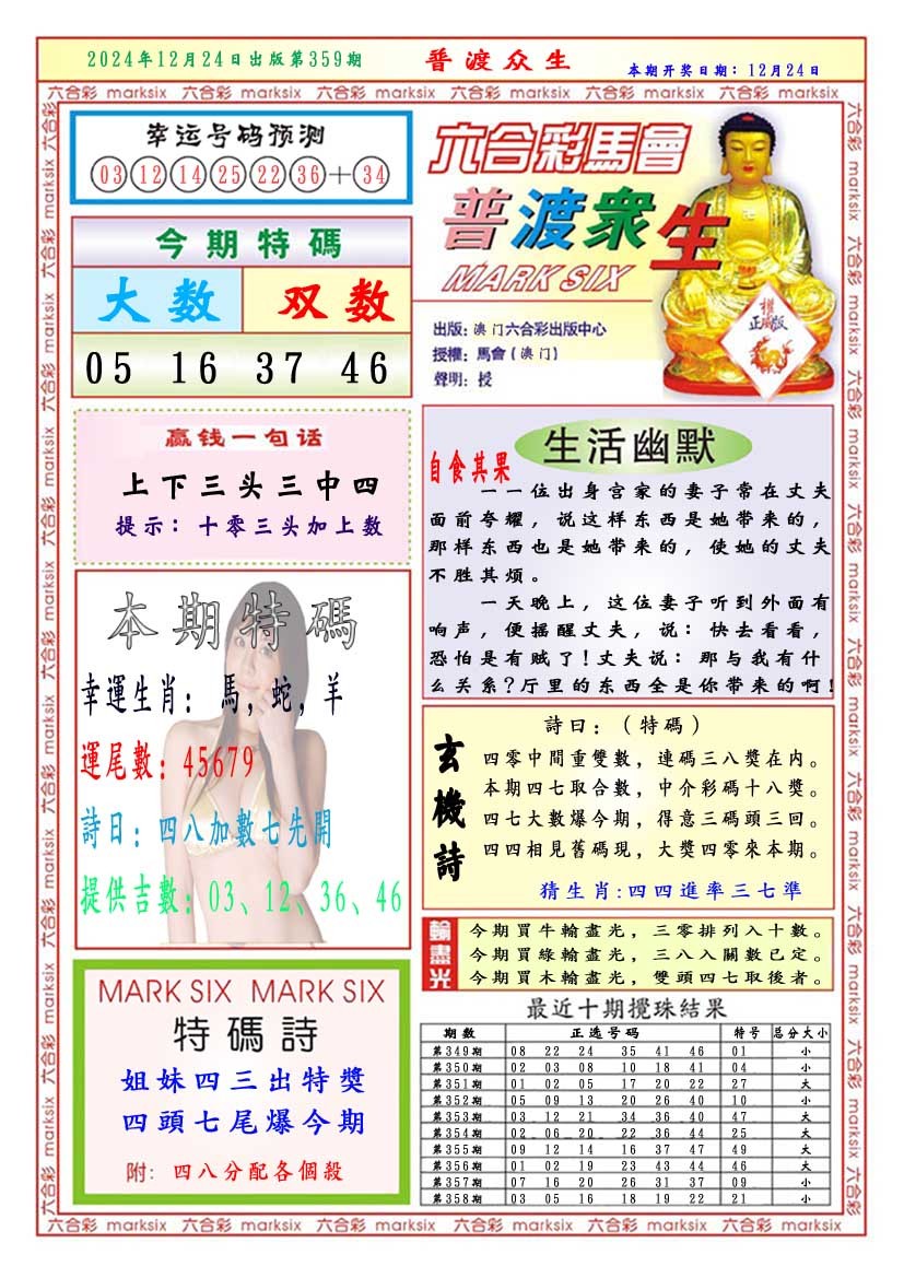 2024359期普渡众生