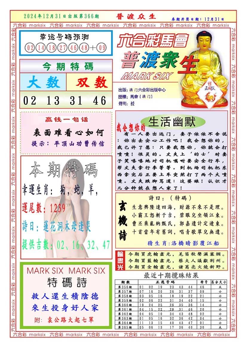 2024366期普渡众生