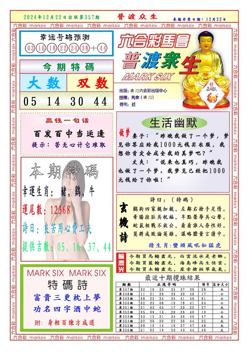 2024357期普渡众生