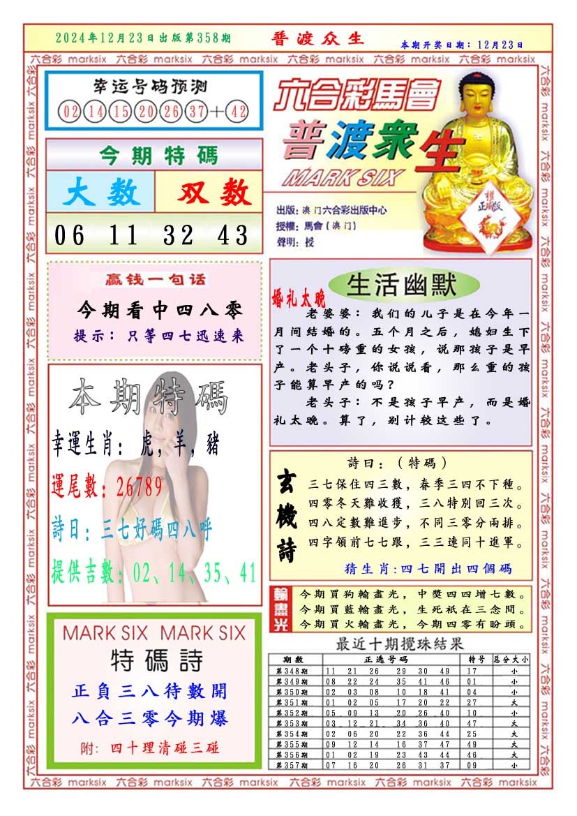 2024358期普渡众生