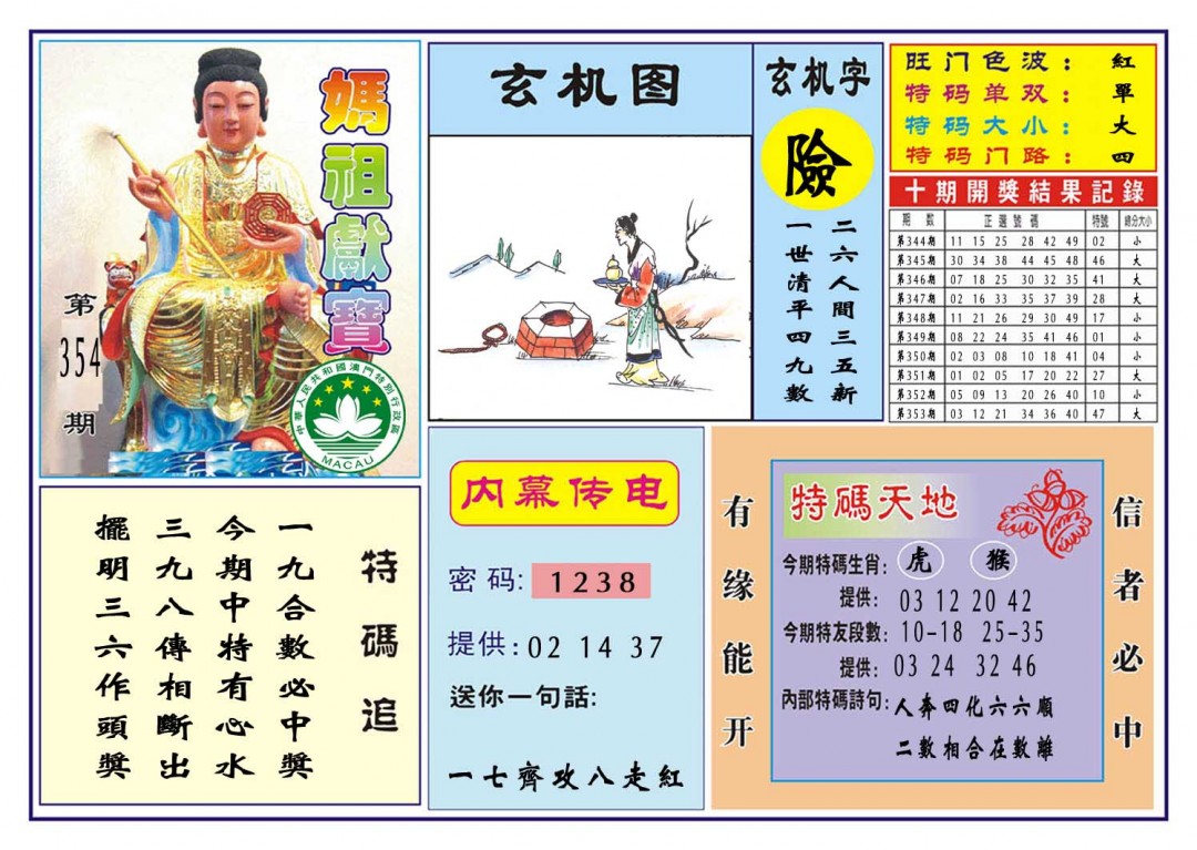 2024354期马祖献宝