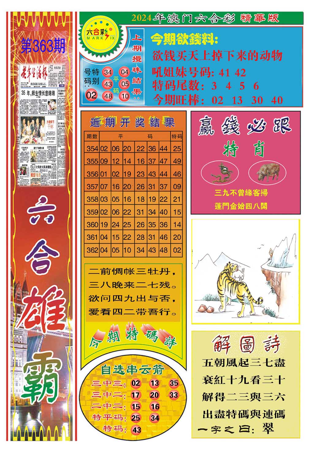 2024363期六合雄霸