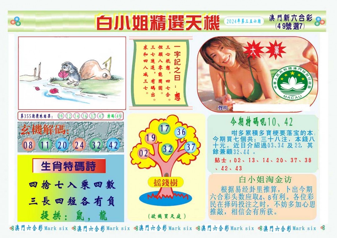 2024356期白小姐精选玄机A