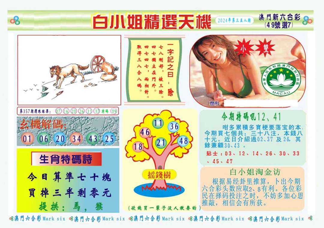 2024358期白小姐精选玄机A