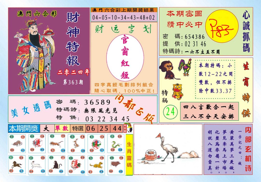 2024363期财神特报