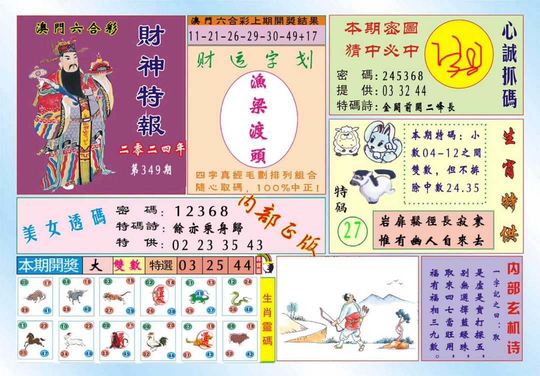 2024349期财神特报