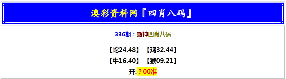 2024336期赌神四肖八码