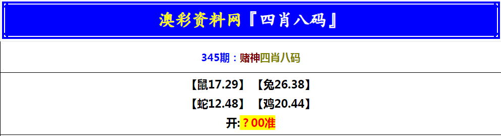 2024345期赌神四肖八码