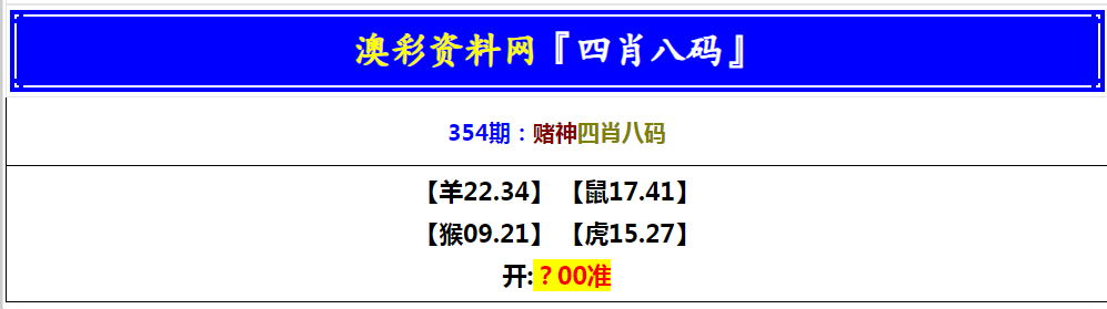 2024354期赌神四肖八码