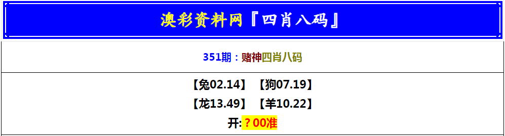 2024351期赌神四肖八码