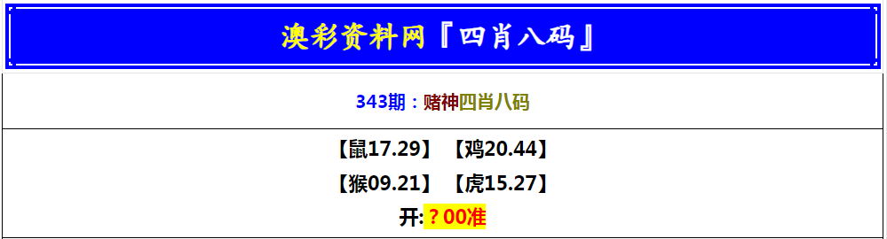 2024343期赌神四肖八码