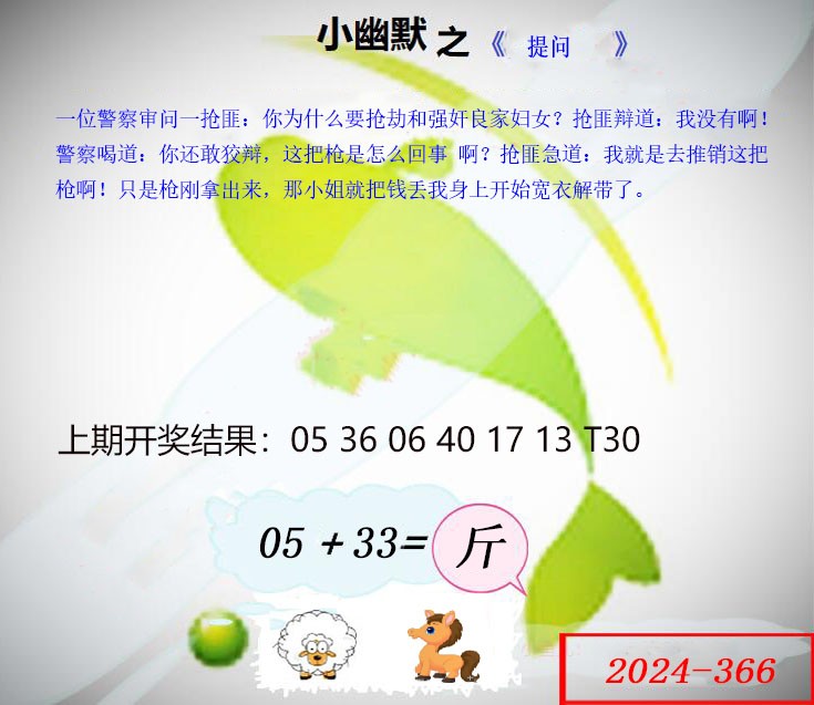 2024366期幽默玄机