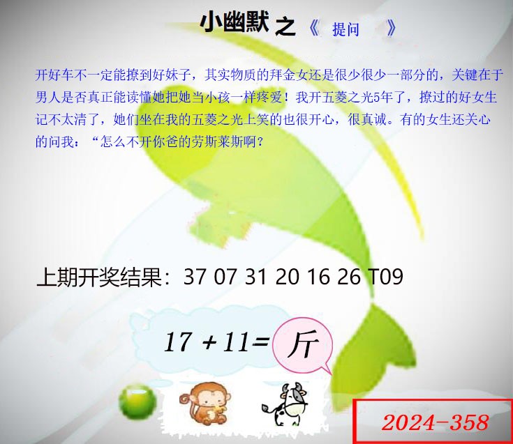 2024358期幽默玄机