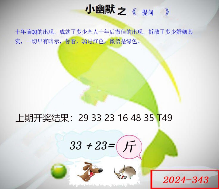 2024343期幽默玄机