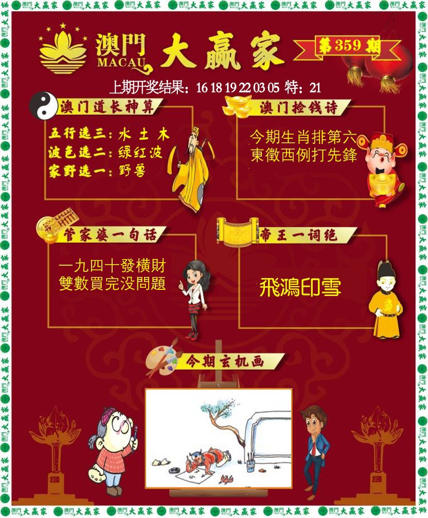 2024359期大赢家