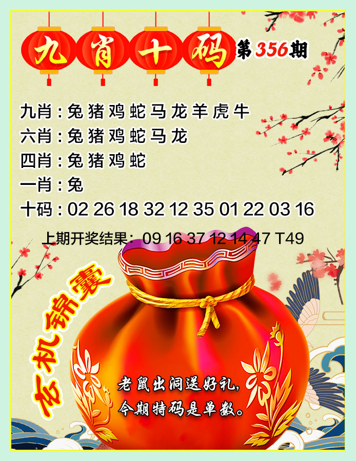 2024356期九肖十码