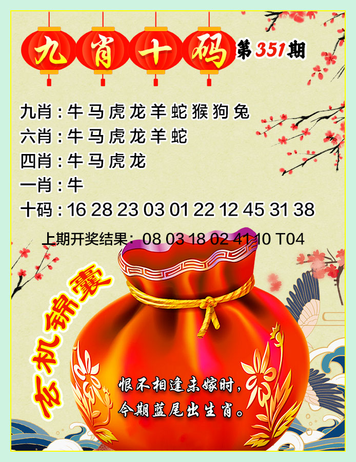 2024351期九肖十码