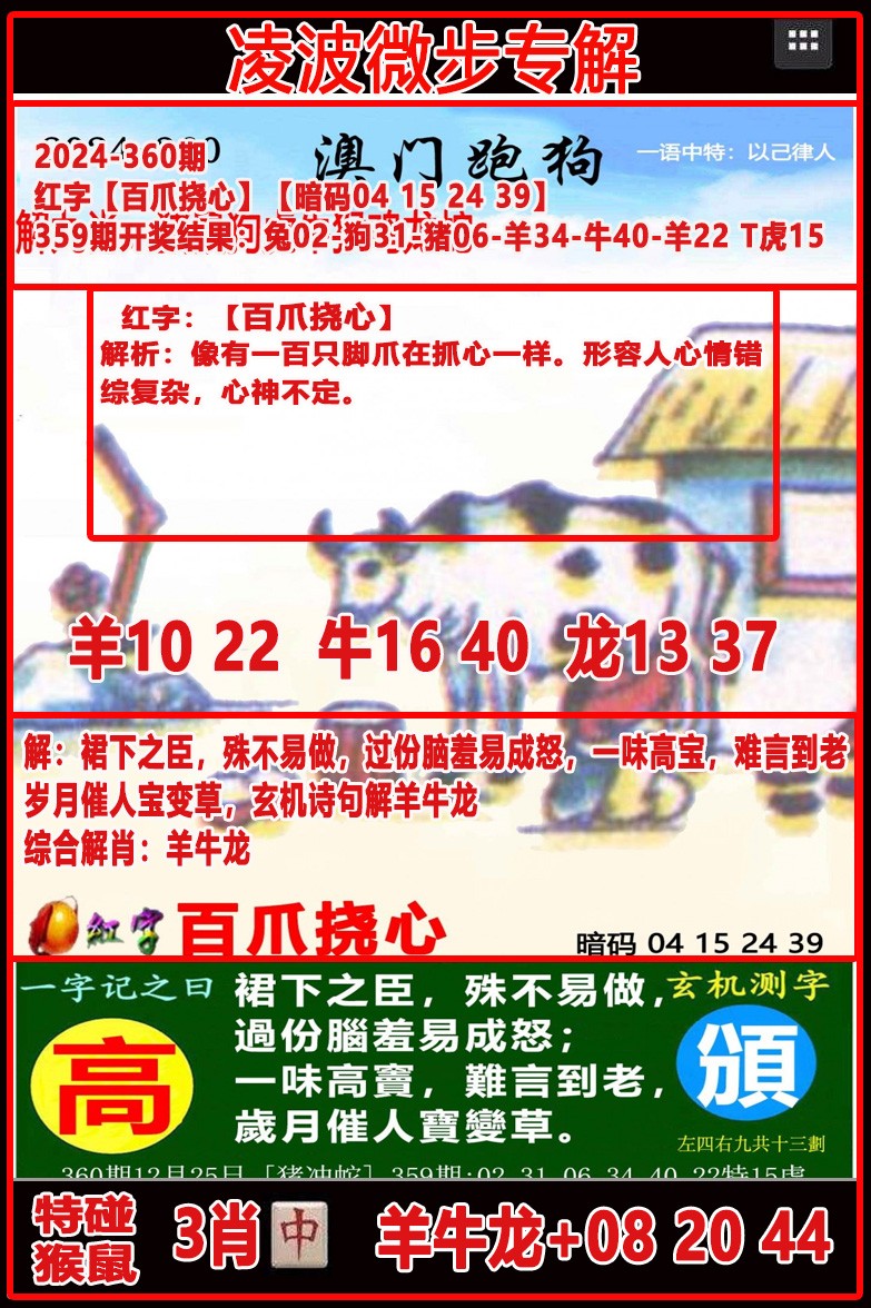2024360期凌波微步