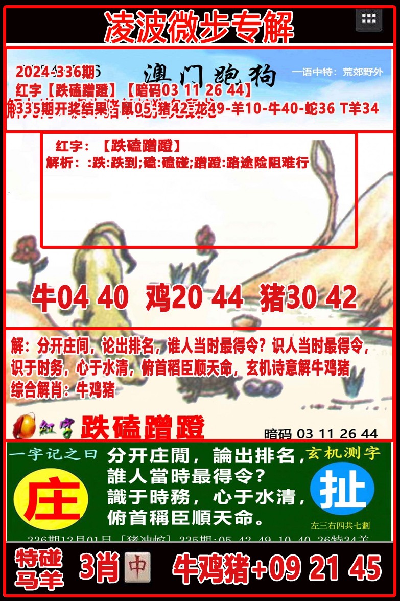 2024336期凌波微步