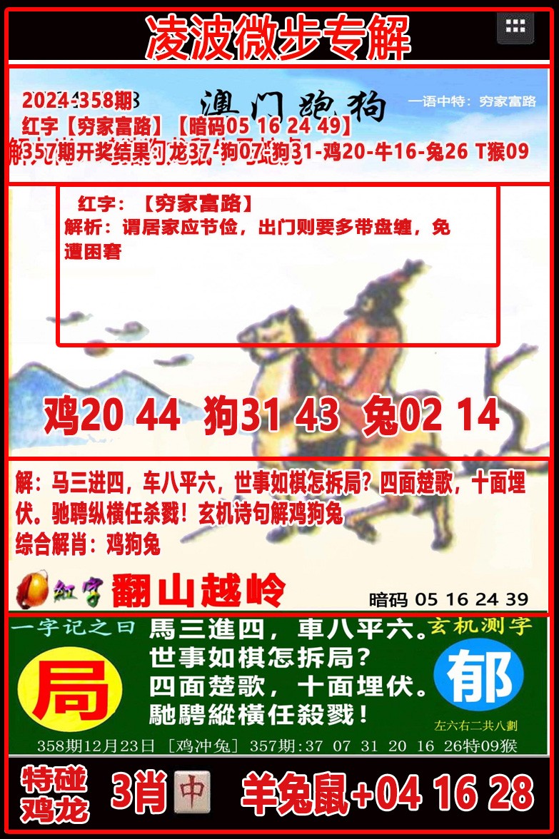 2024358期凌波微步