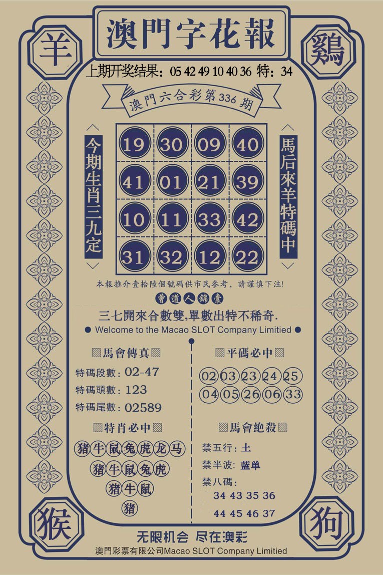 2024336期澳门字花报