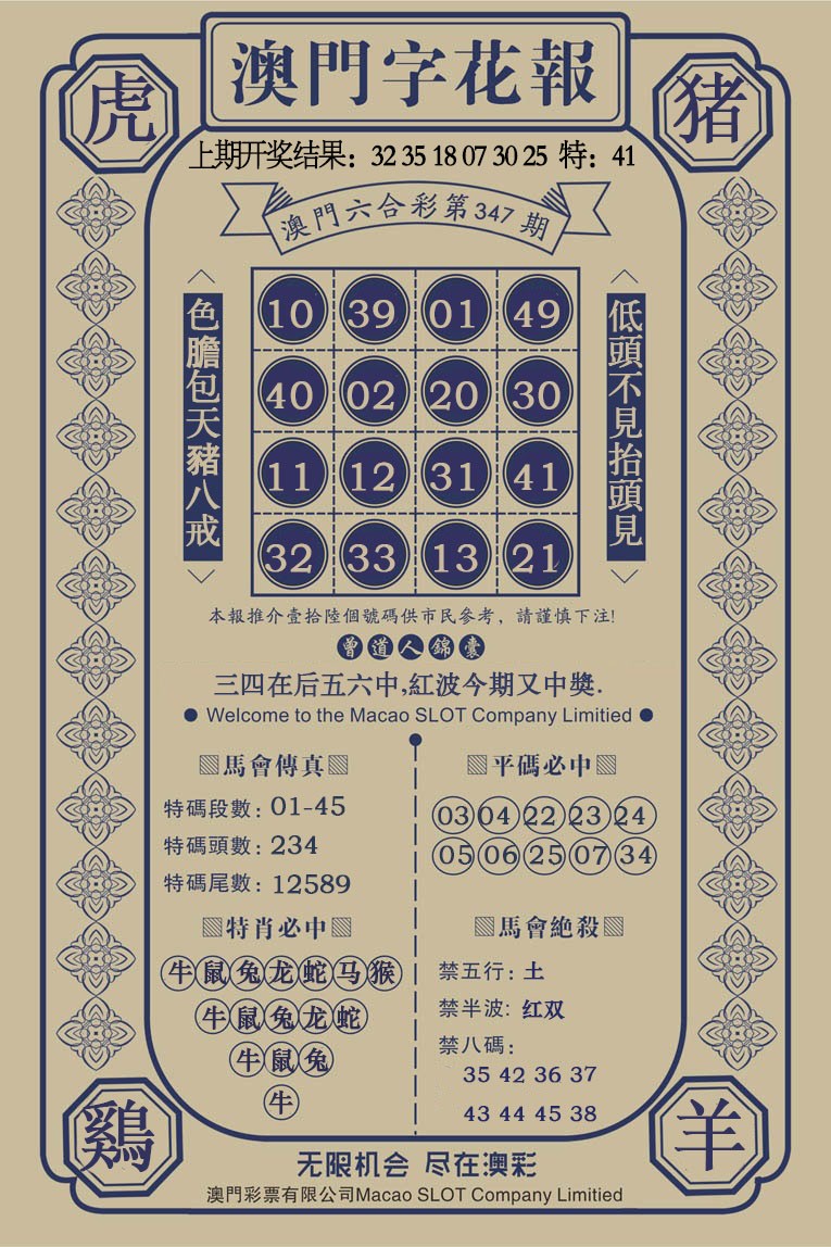 2024347期澳门字花报