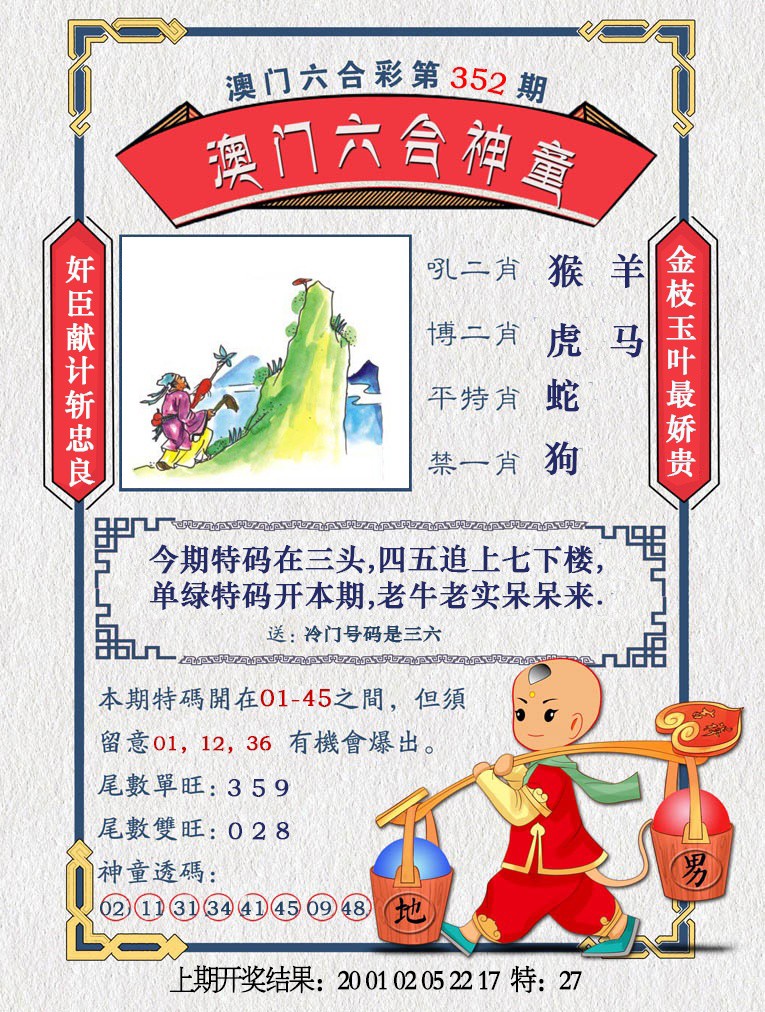 2024352期澳门六合神童