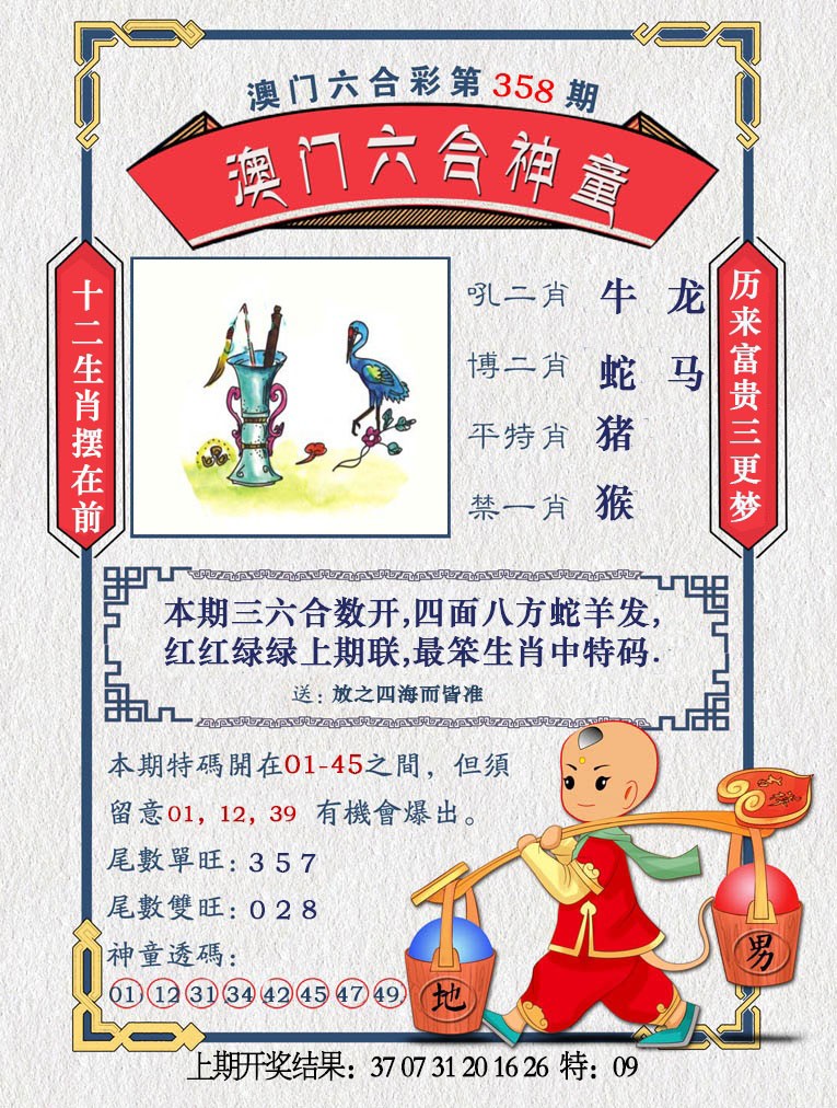 2024358期澳门六合神童