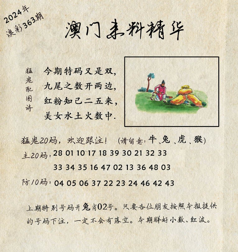 2024363期澳门来料精华