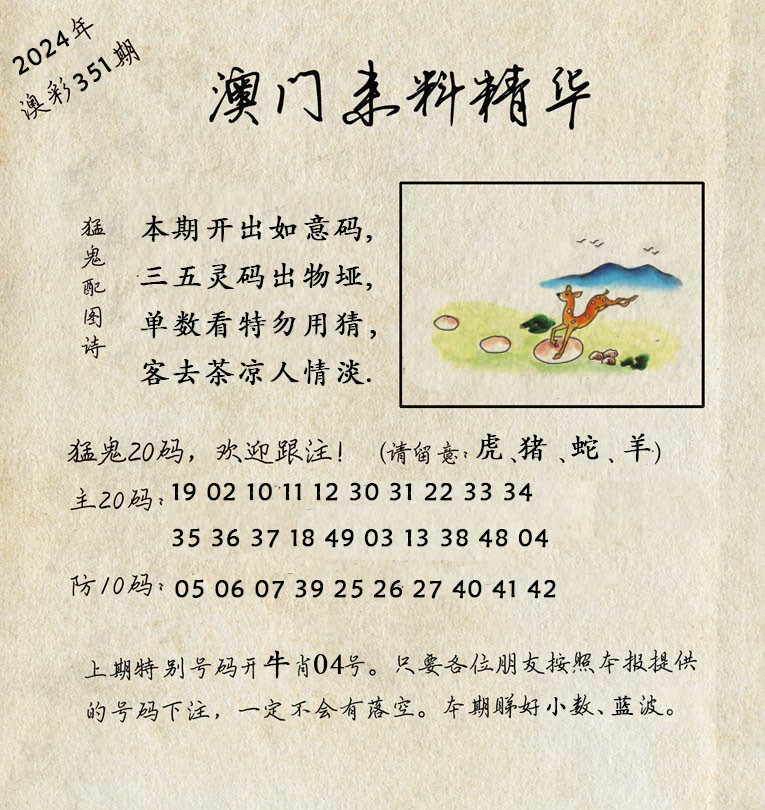 2024351期澳门来料精华
