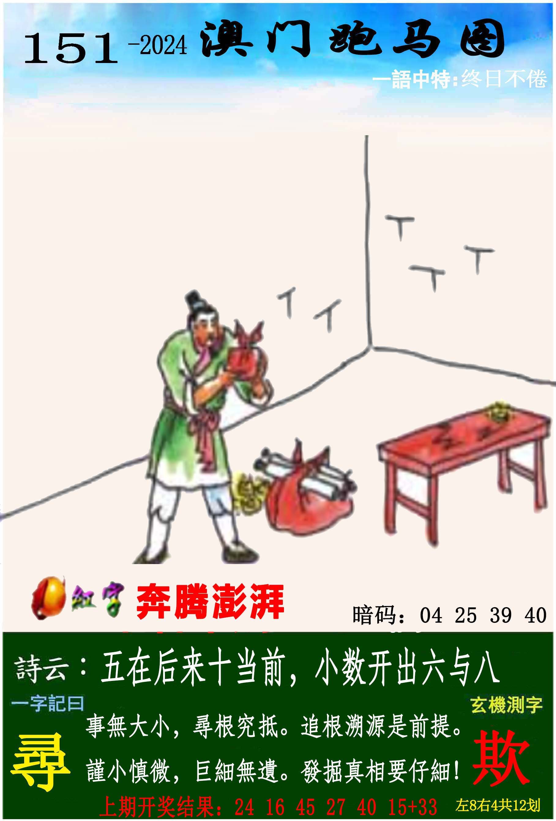2024151期跑马图