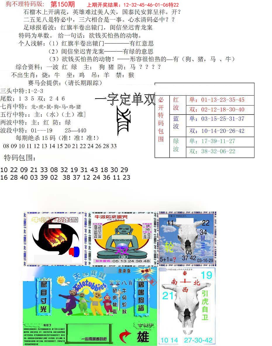 2024150期狗不理特码报