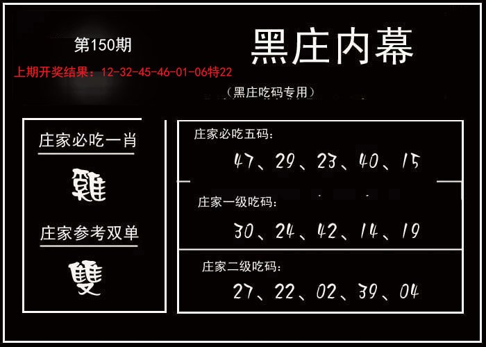 2024150期黑庄内幕