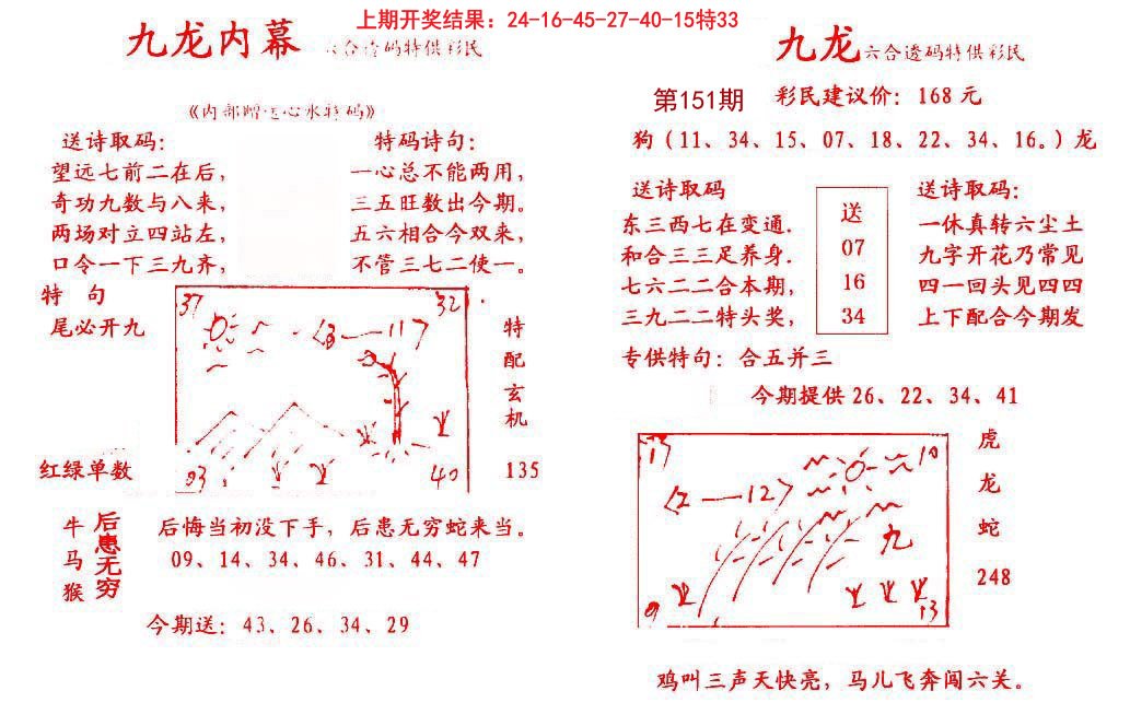 2024151期九龙内幕