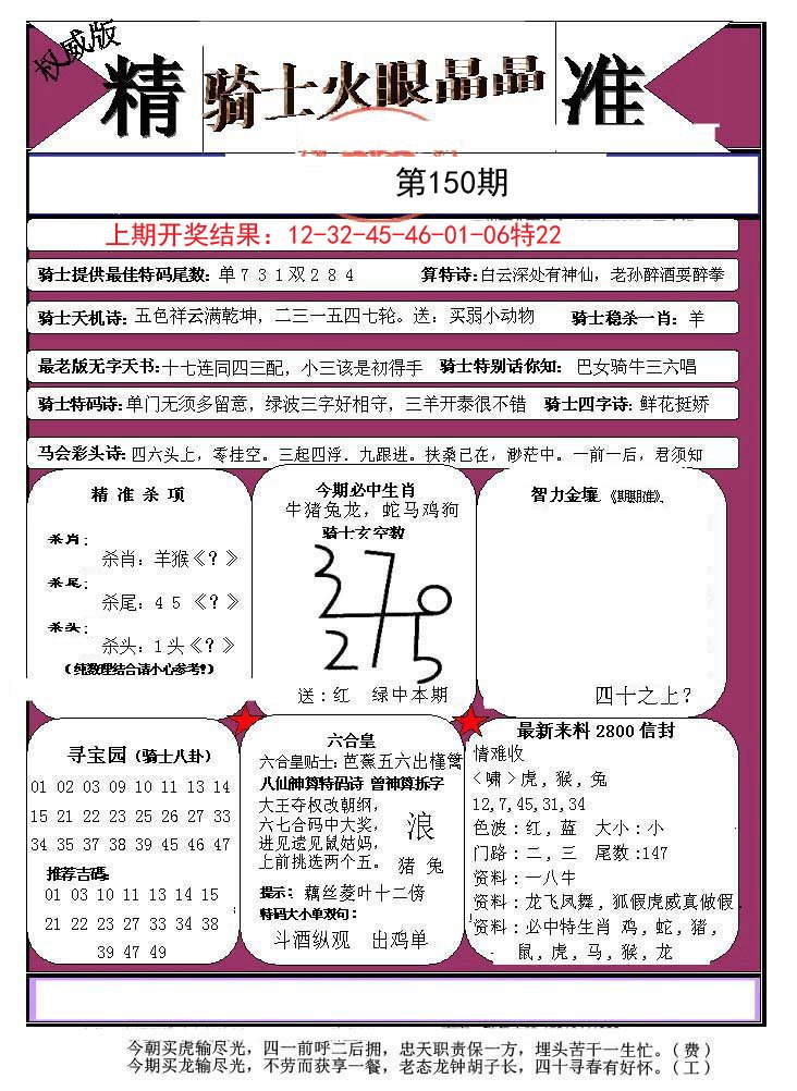 2024150期骑士火眼晶晶a