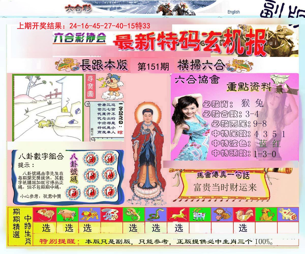 2024151期九龍内幕玄机报