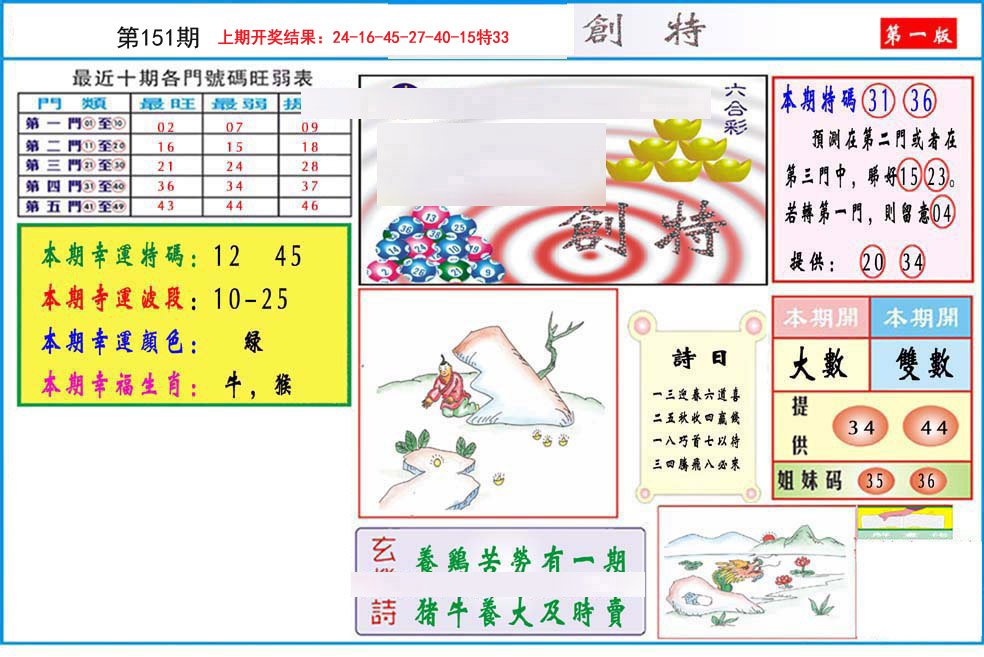 2024151期九龍创特A(推荐)