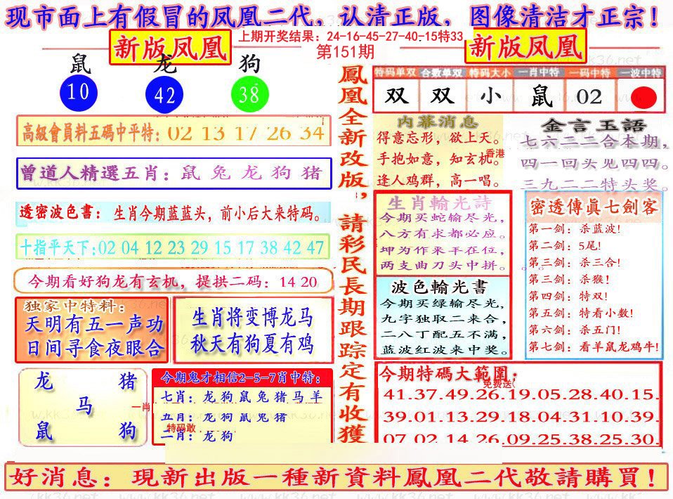 2024151期另二代凤凰报