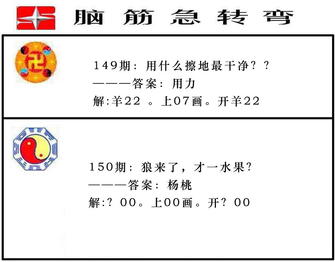 2024150期脑筋急转弯