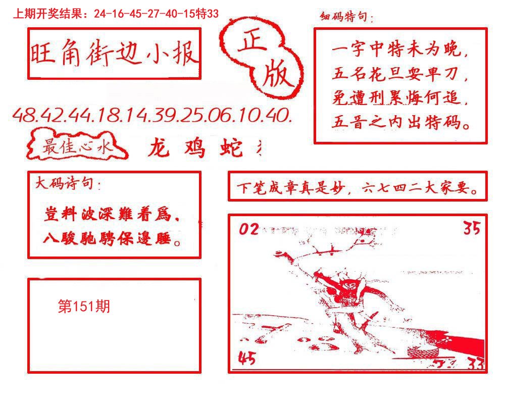 2024151期旺角街边小报