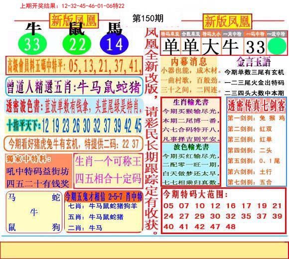 2024150期二代凤凰报