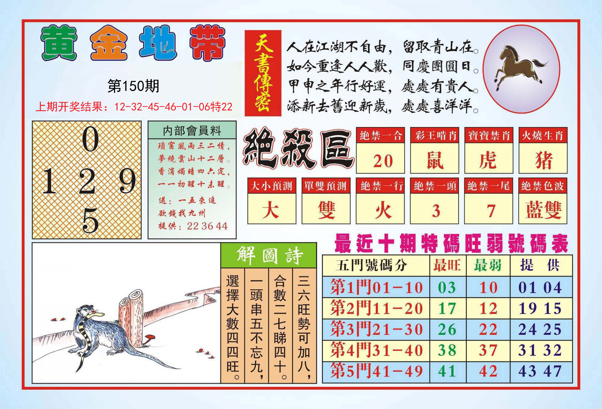 2024150期黄金地带