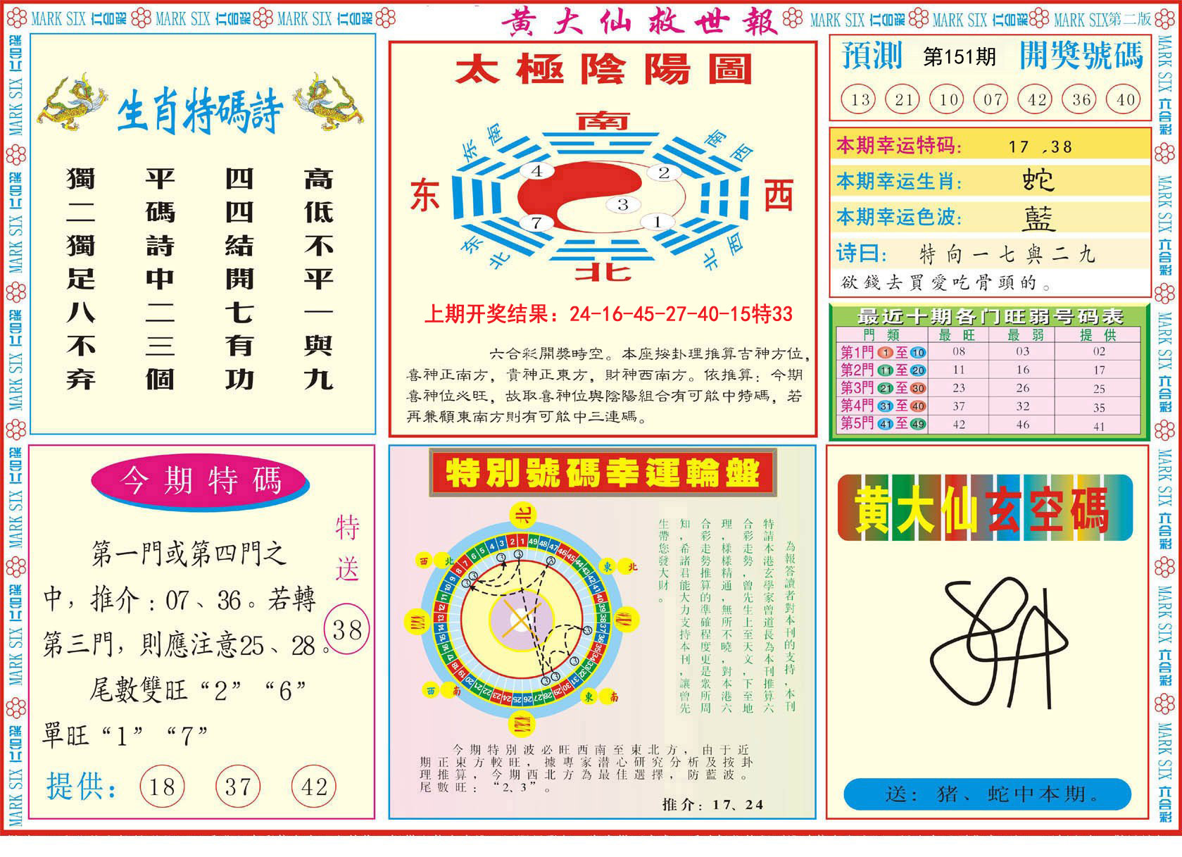2024151期新黄大仙救世B