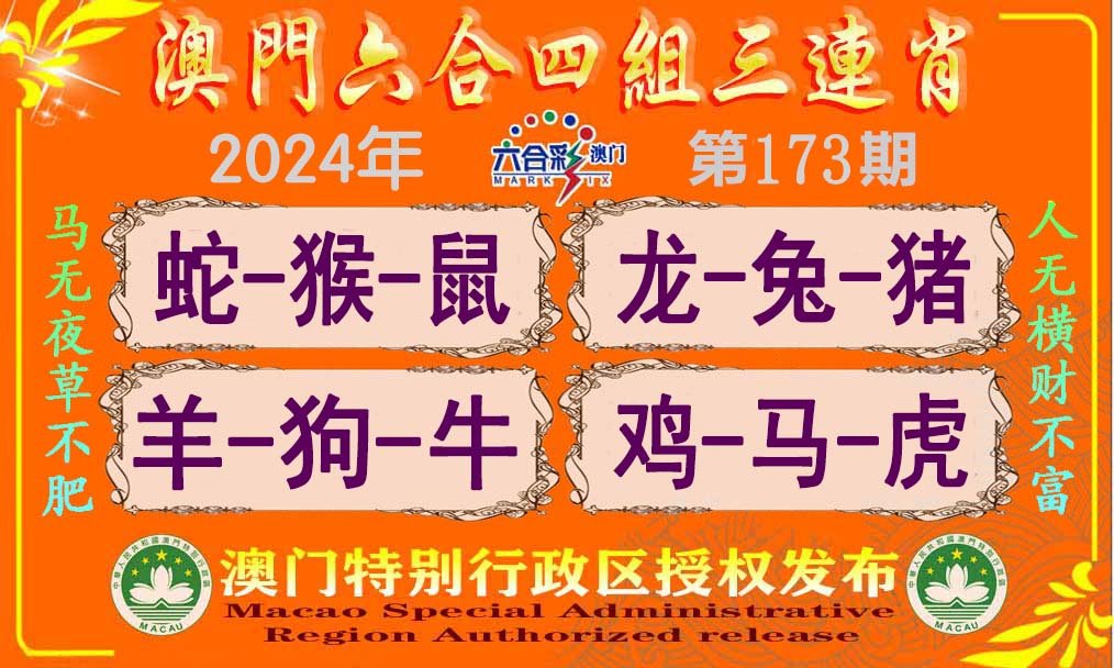 2024173期六合四组三连肖