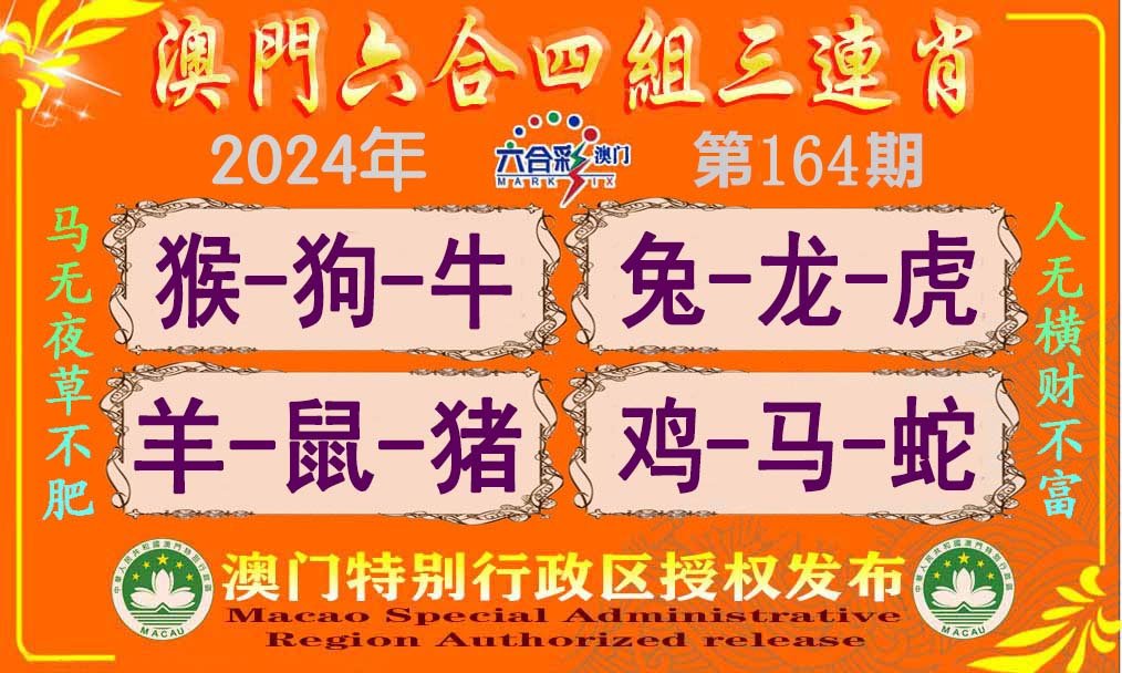 2024164期六合四组三连肖