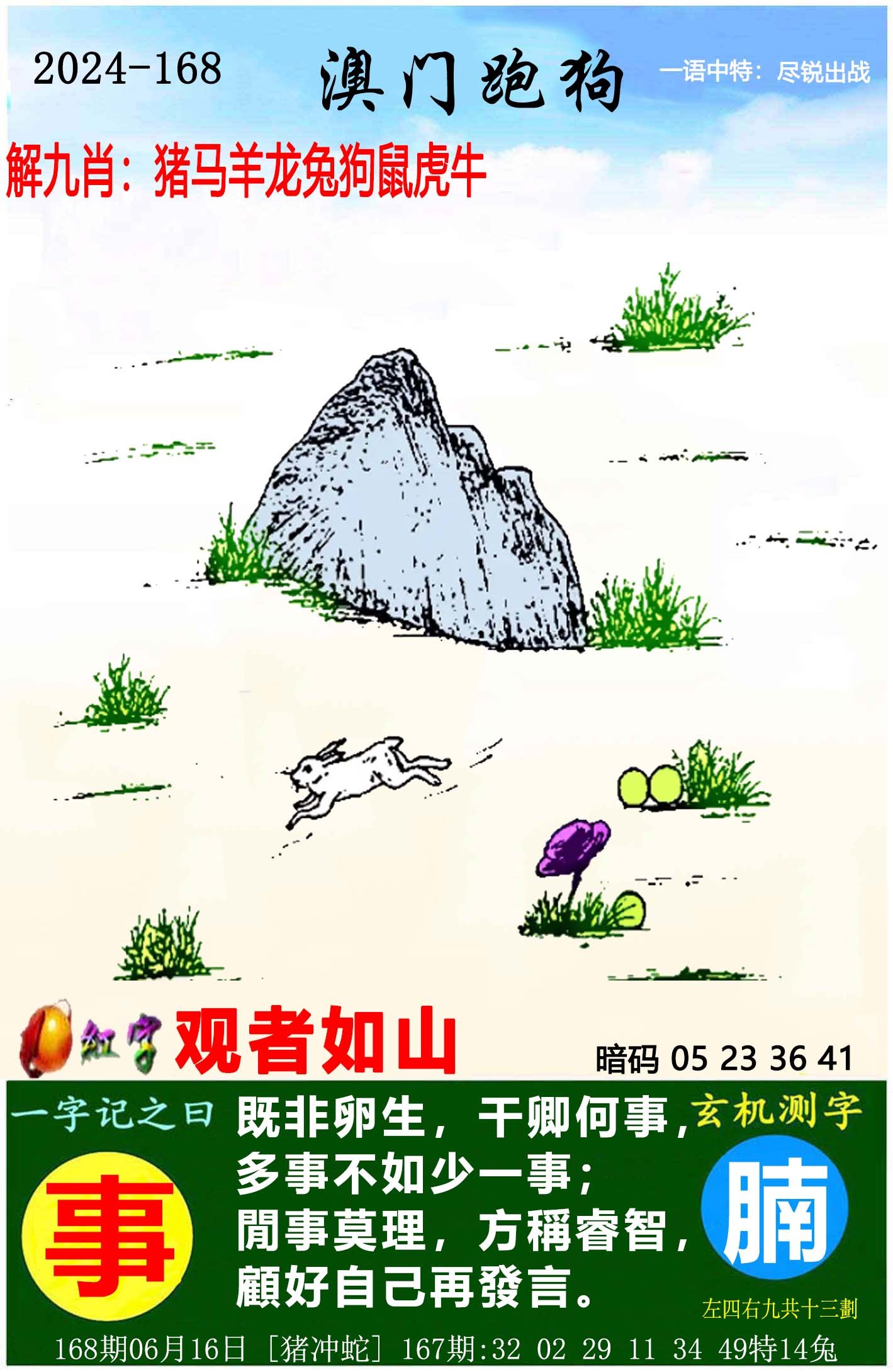 2024168期澳门跑狗图