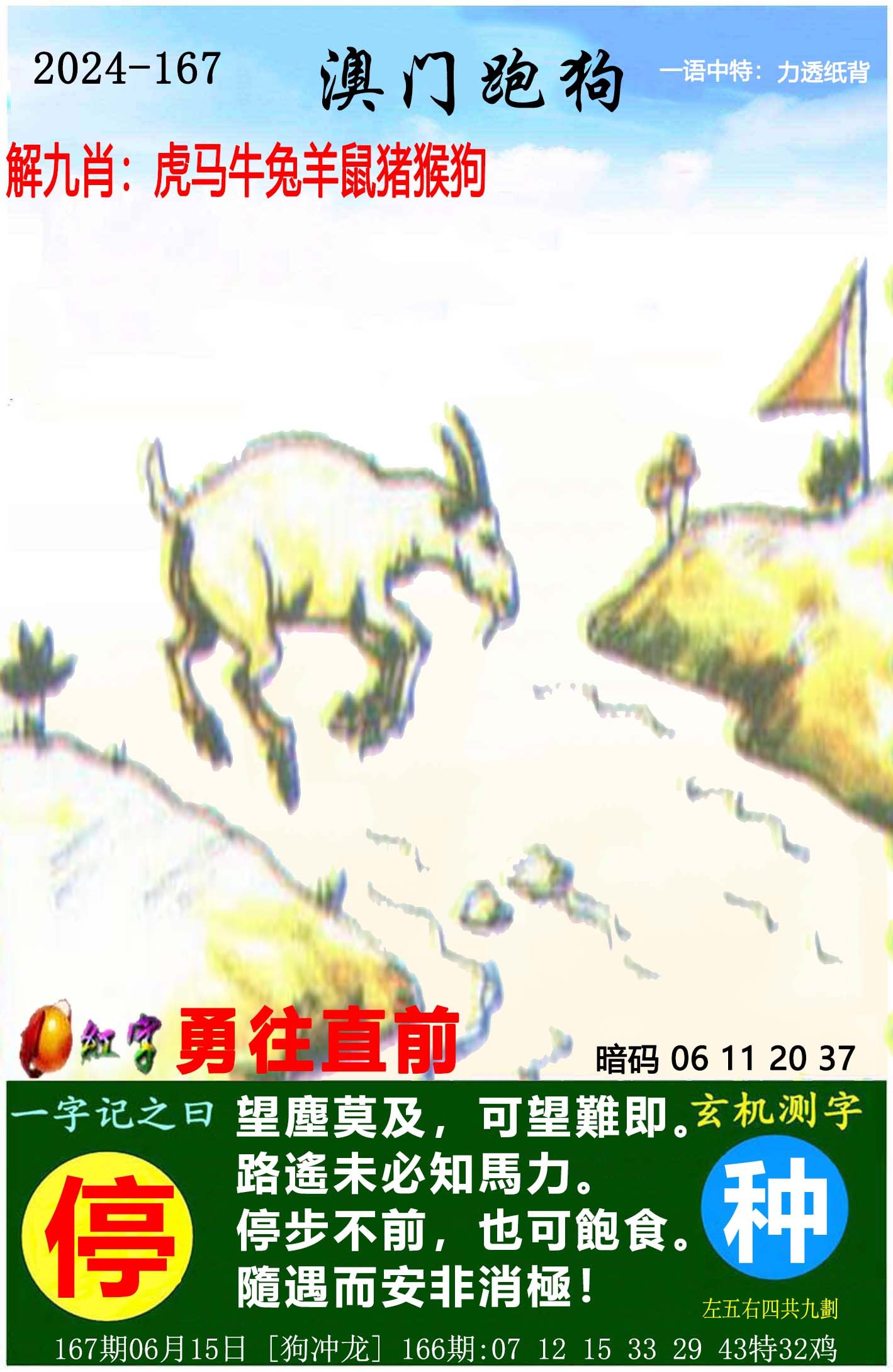 2024167期澳门跑狗图