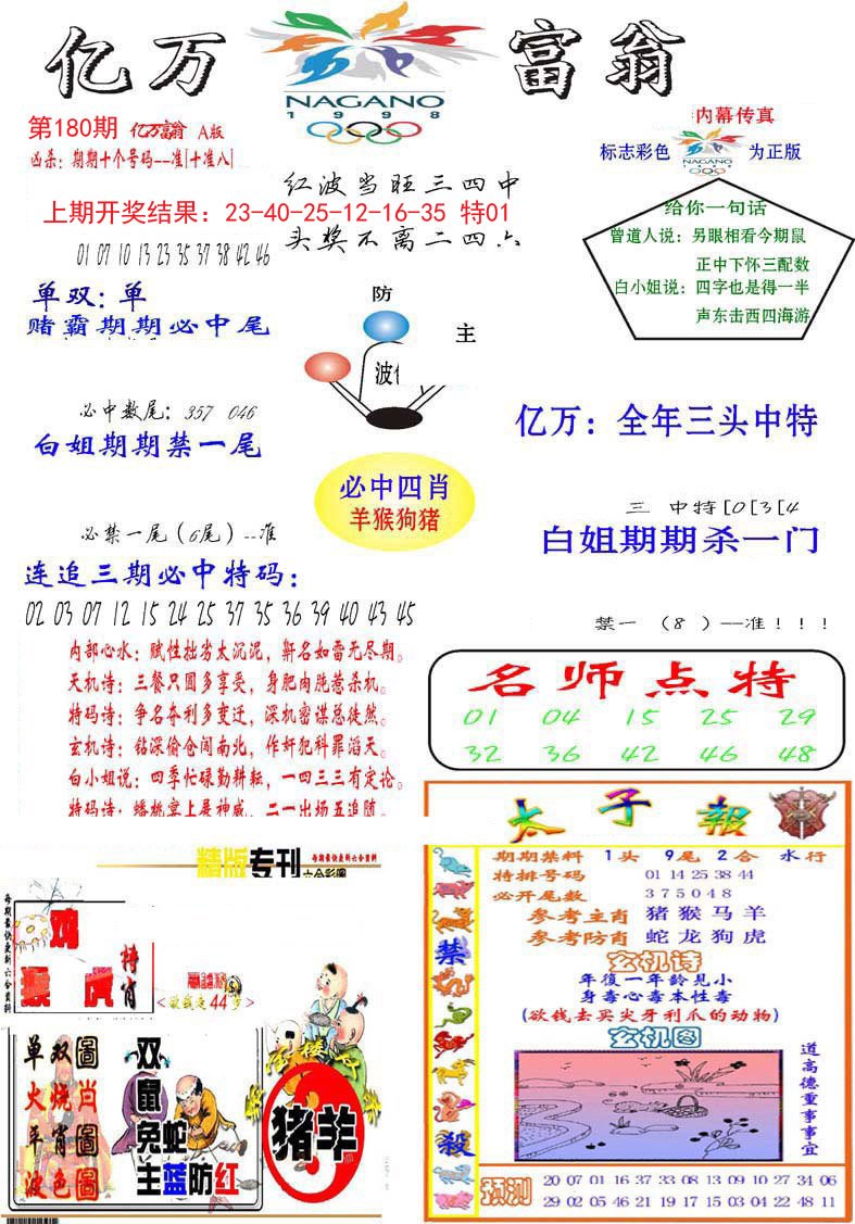 2024180期亿万富翁A